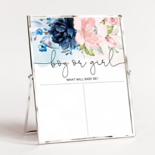 Affiche Floral marine rose Genre révéler Organigramme garç