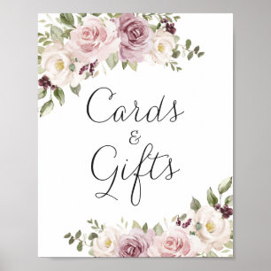 Affiche Floral Mauve Blush Élégante Cartes De Mariage Cade