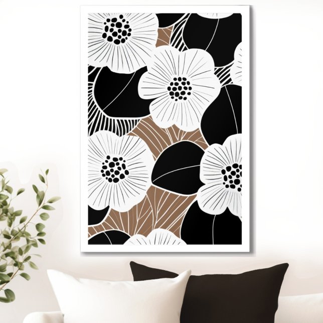 Affiche Floral Mid Century Moderne (Transform your space with the timeless beauty of mid century modern floral art print. )
