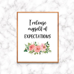 Affiche Floral Motivational Affirmation Bureau Salle de cl