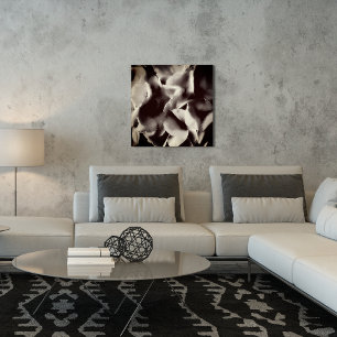 Affiche Floral noir et blanc Abstrait