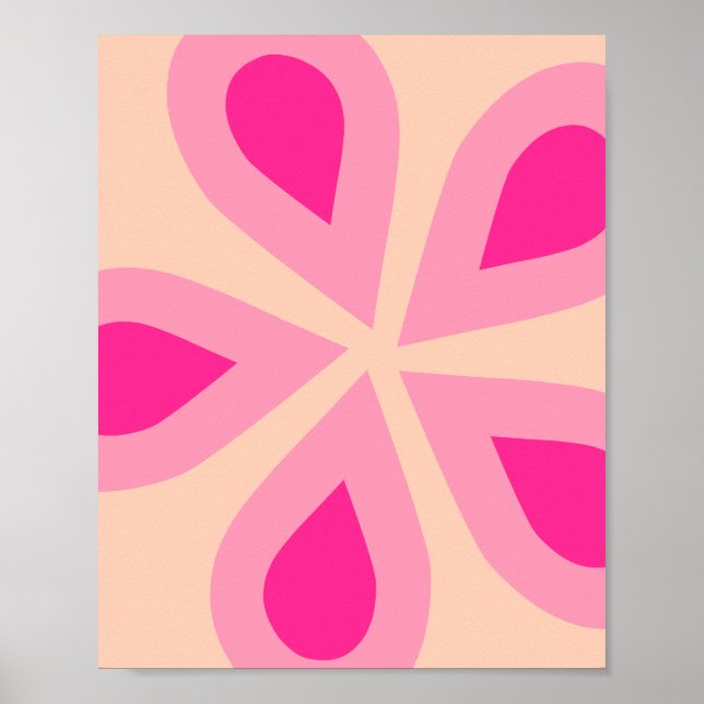 Affiche Floral Orange Et Rose (Devant)