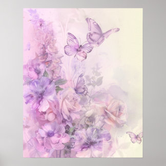 Affiche Floral papillon