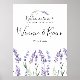 Affiche Floral pourpre, Mariage lavande