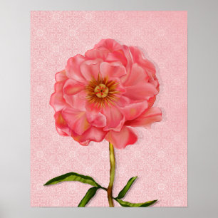 Affiche Floral Pretty Rose Peony Art
