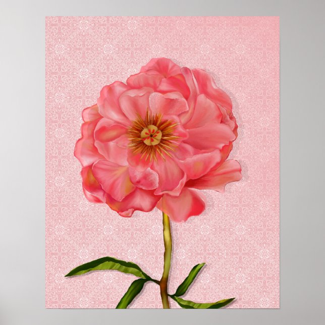 Affiche Floral Pretty Rose Peony Art (Devant)
