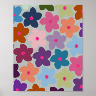 Affiche Floral rétro coloré