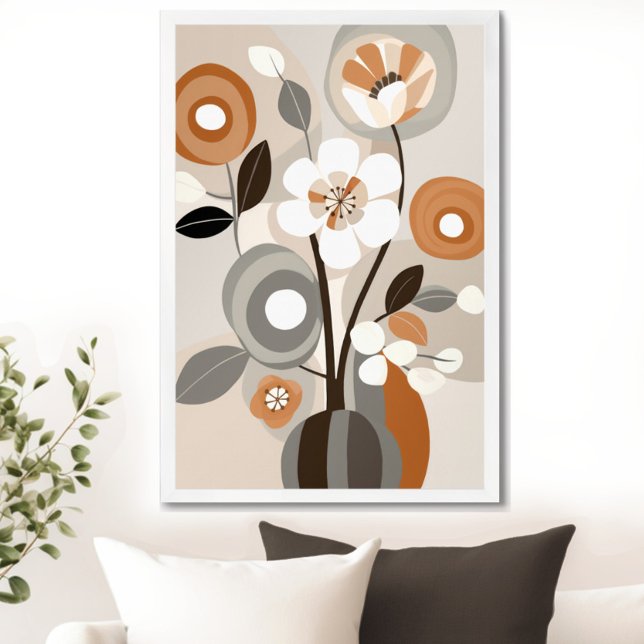 Affiche Floral rétro vintage (Transform your space with the timeless beauty of mid century modern floral art print. )