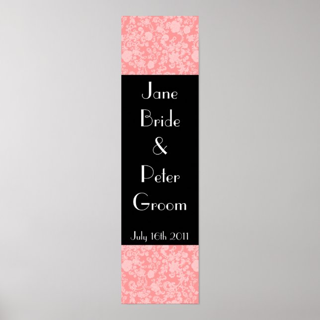 Affiche Floral Rococo Mariage, bannière décorative (Devant)