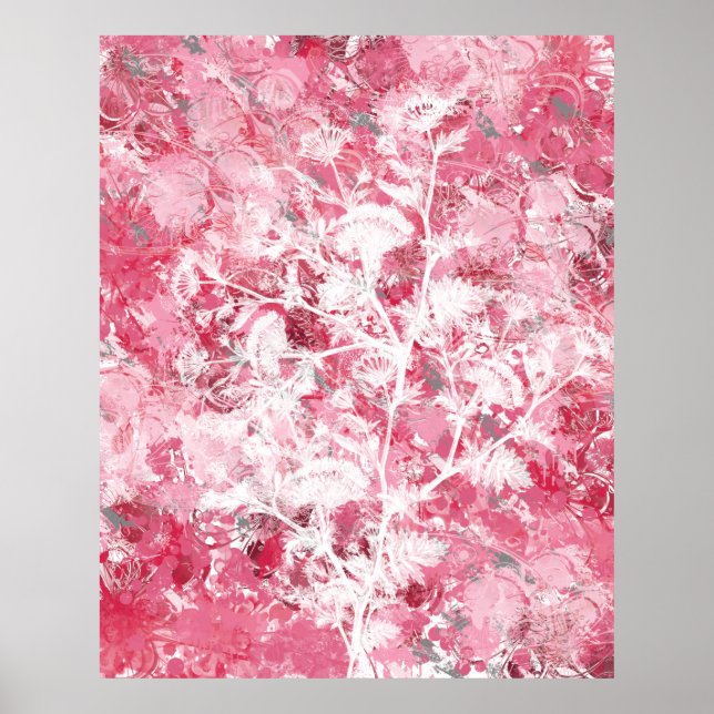 Affiche Floral rose Abstrait (Devant)