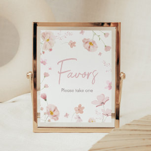 Affiche Floral rose printemps bébé en fleurs BabyDouche Fa