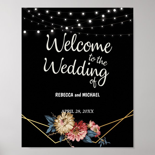 Affiche Floral Rustic Magnolia Mariage (Devant)