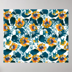 Affiche Floral sans couture motif, arrière - plan Art nouv