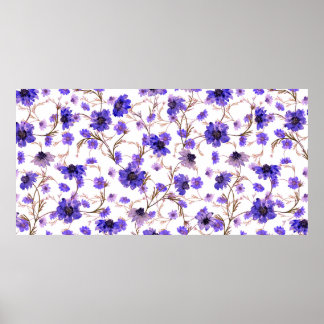 Affiche Floral sans couture motif avec fleurs marigold