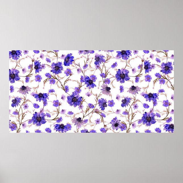 Affiche Floral sans couture motif avec fleurs marigold (Devant)