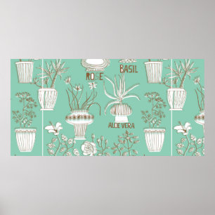 Affiche Floral seamless pattern