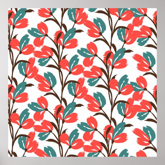 Affiche Floral seamless pattern. Cute floral background. P (Devant)