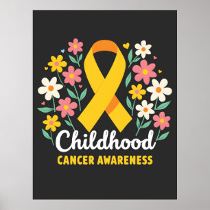 Affiche Floral Sensibilisation au cancer chez les enfants