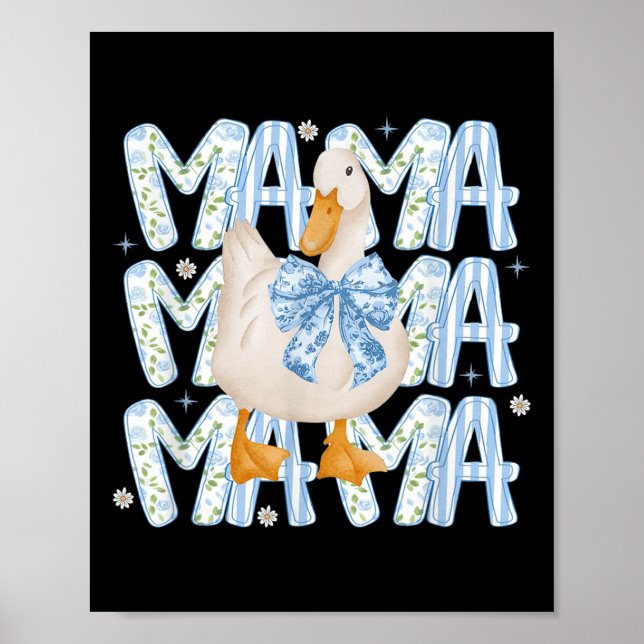 Affiche Floral Silly Goose Boho maman maman ferme canard a (Devant)