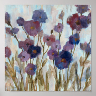 Affiche Floral soustrait dans le pourpre
