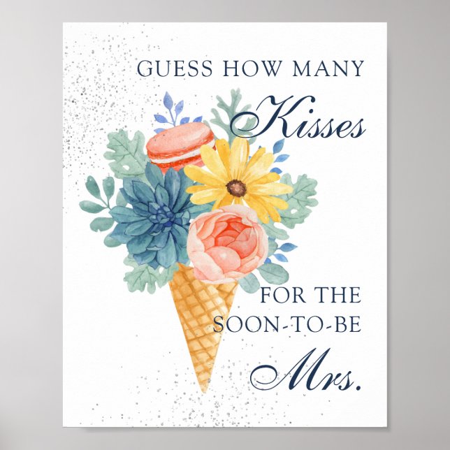 Affiche Floral Succulent Macaron Fête des mariées Partie (Devant)