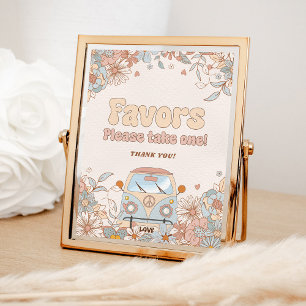 Affiche Floral Super Retro Hippie Party Faveurs