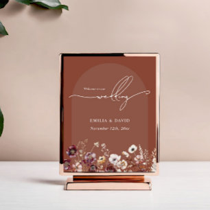 Affiche Floral Terracotta Arch Mariage Bienvenue