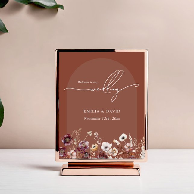 Affiche Floral Terracotta Arch Mariage Bienvenue (Créateur téléchargé)