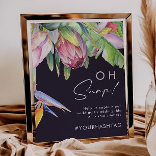 Affiche Floral tropical coloré   Hashtag Purple Oh Snap