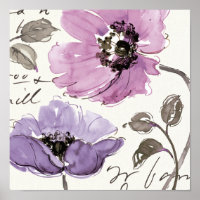 Floral Valse Plum Aquarelle Fleurs