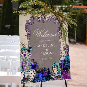 Affiche Floral Vintage Dark Alice en Mariage Wonderland