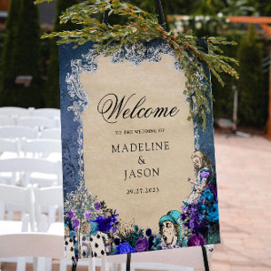 Affiche Floral Vintage Dark Alice en Mariage Wonderland