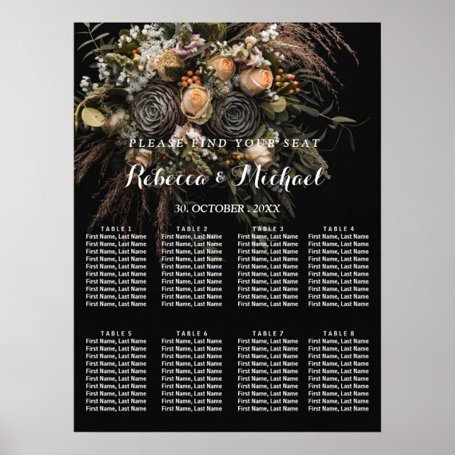 Affiche Floral vintage foncé (Devant)