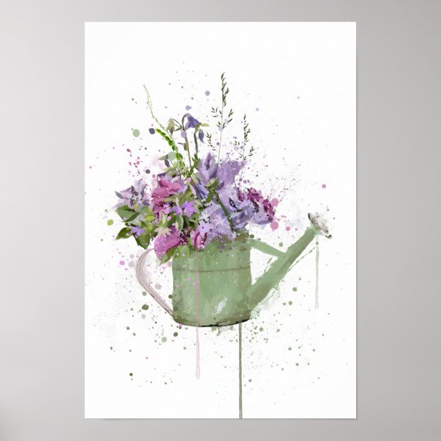 Affiche Floral Watering Can (Devant)