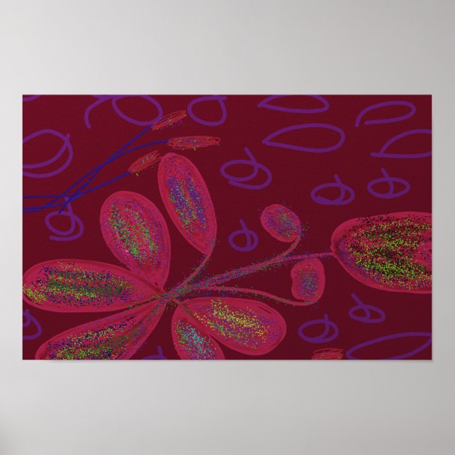 Affiche florale aux couleurs vives (Devant)