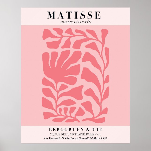 Affiche florale rose blush | Art mural de style Ma (Devant)