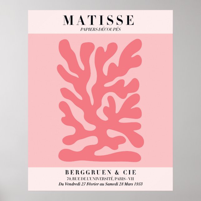 Affiche florale rose pastel | Art mural de style M (Devant)
