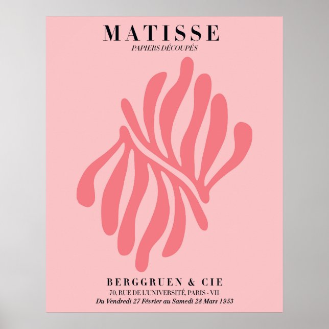 Affiche florale rose pastel | Art mural de style M (Devant)