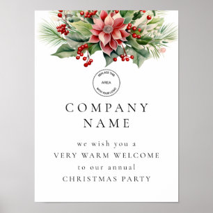 Affiche Florals Berry Welcome Company Logo de la fête de N