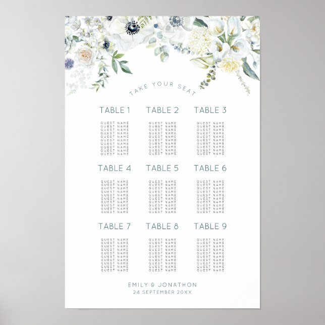 Affiche Florals Eucalyptus 9 Tableaux 90 Places assises (Devant)