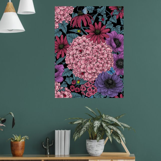 Affiche Floraux de jardin gras (Salon 1)