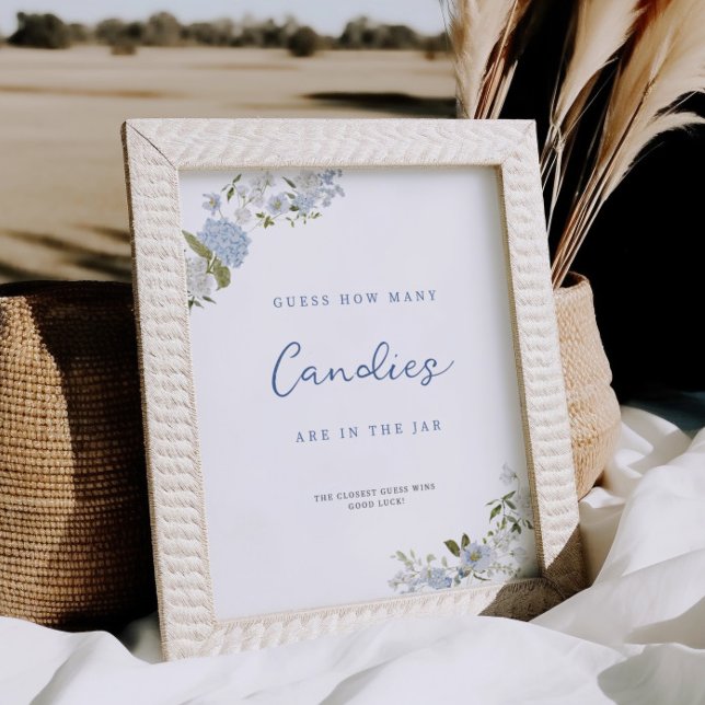 Affiche Flore Bleu Doux Devine Combien (Créateur téléchargé)