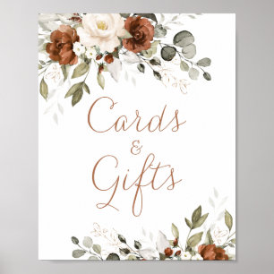 Affiche Flore Crème rouille verte Cartes de mariage Symbol