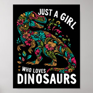 Affiche Flore Mignonne Juste Une Fille Qui Aime Les Dinosa