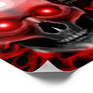 Affiche Flore moody gothique crâne floral boissons panneau