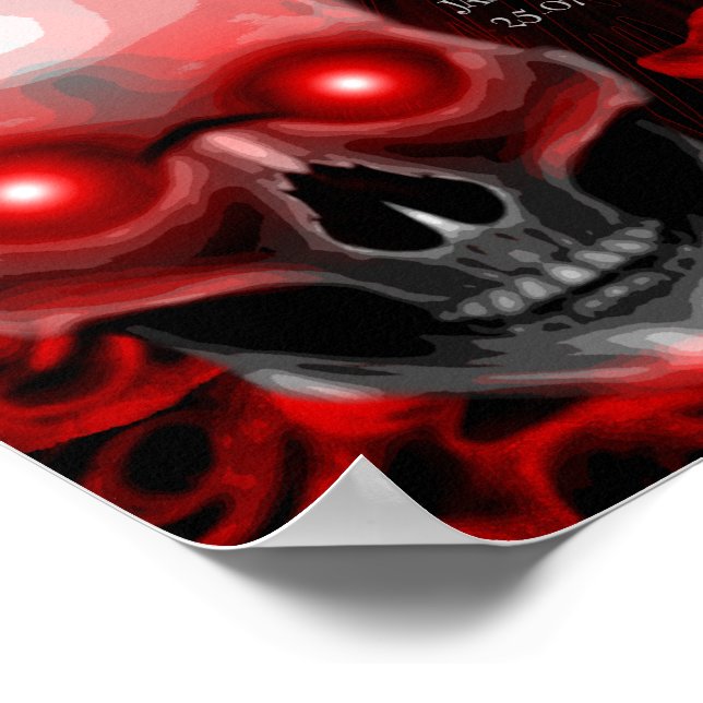 Affiche Flore moody gothique crâne floral boissons panneau (Coin)