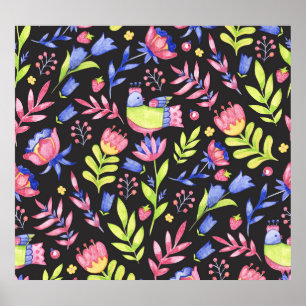 Affiche Flore printanière : Motif imperméable