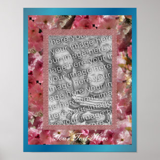 Affiche Flore rose Printemps Fleur Design Cadre Photo