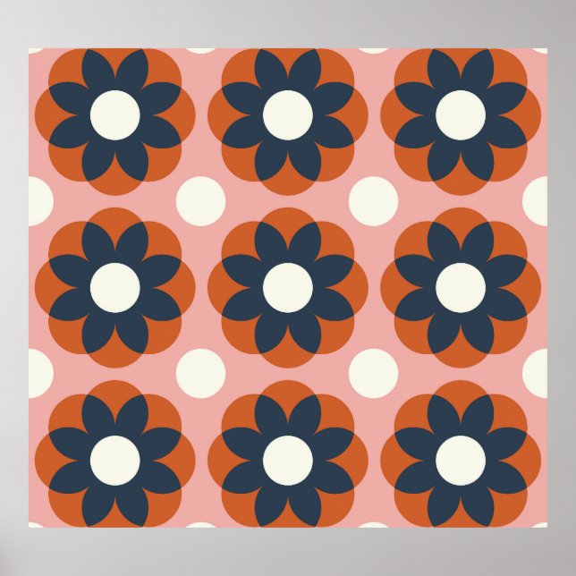 Affiche Flore scandinave : Design Vintage sans joint (Devant)