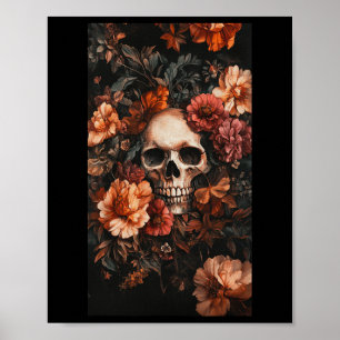 Affiche Flore subtile Accents crâne Art crâne